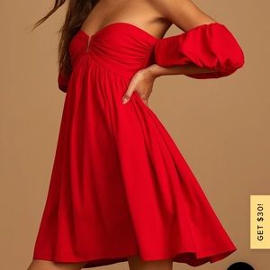 NEW Red Off the Shoulder Mini dress